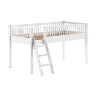 KINDERBETT 90x200 Keeley Buche Weiß Holz Leiter Komfort Stabil Modern - Weiß, Holz (90/200cm) - 58aufmkessel