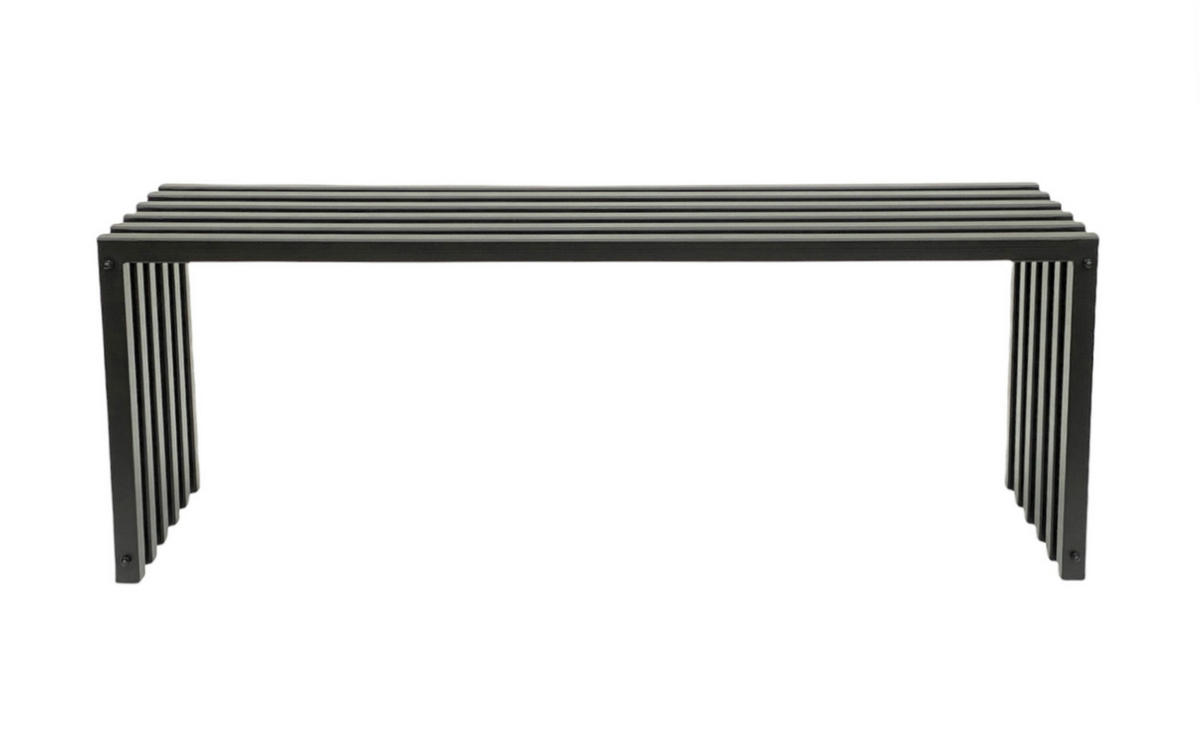 GARTENBANK Ela Metall Schwarz 120 cm 96205 - Schwarz, Metall (117/43.5/36cm) - DanDiBo