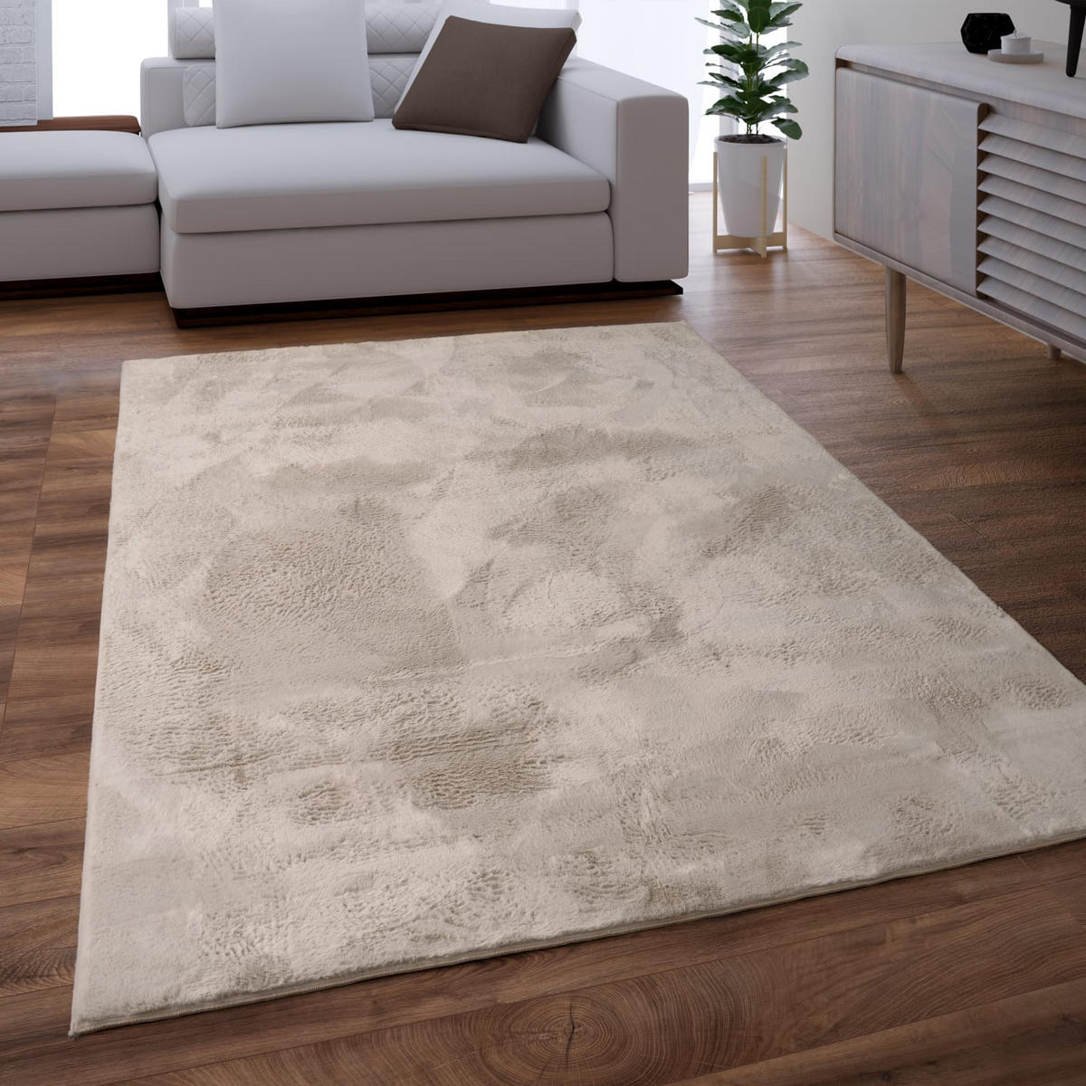 TEPPICH Kurzflor waschbar Einfarbig Wohnzimmer schmutzabweisend Beige Rechteckig 240x340 - Beige, Textil (240/340cm) - KADIMA DESIGN