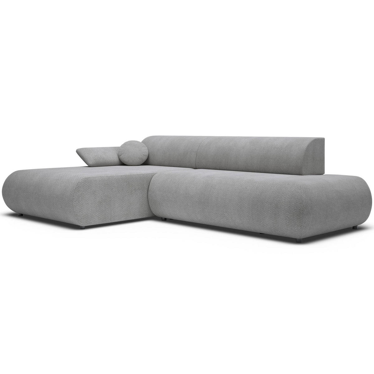 ECKSOFA Armone Grau Chenille - Schwarz/Grau, Kunststoff/Textil (286/173.5cm) - Selsey