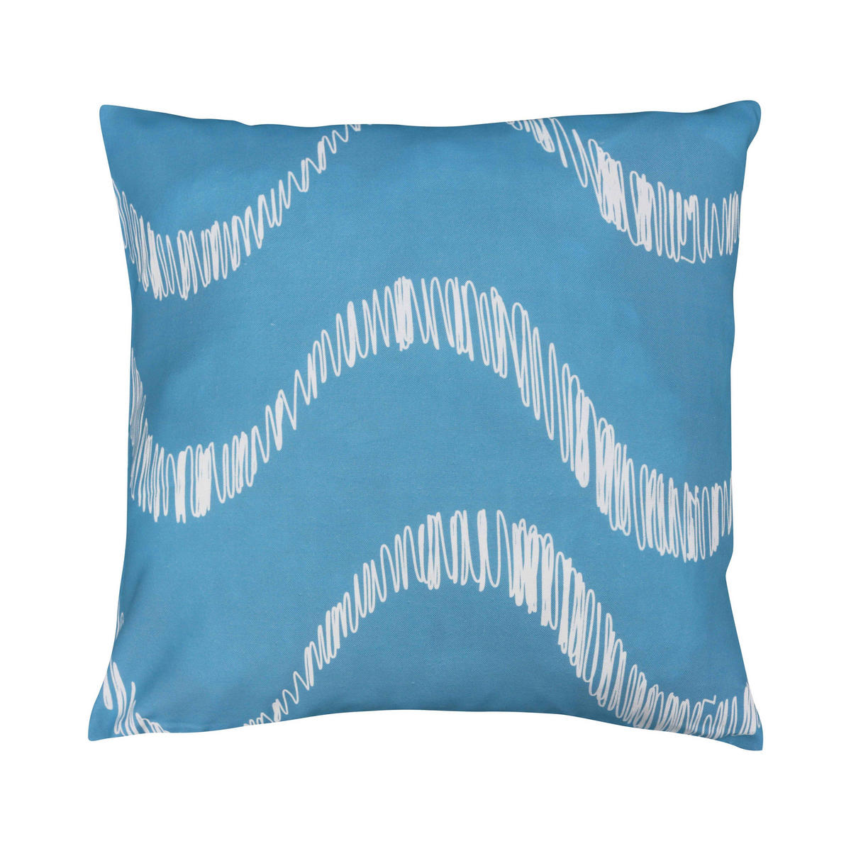 KISSEN, Weiß und Hellblau - Blau, Textil (45/45cm) - Oviala