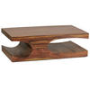 COUCHTISCH Massivholz mit zwei Ablagefächern, handgefertigt und pflegeleicht, Braun 118x70x38 cm - Braun, Holz (70/118/38cm) - KADIMA DESIGN