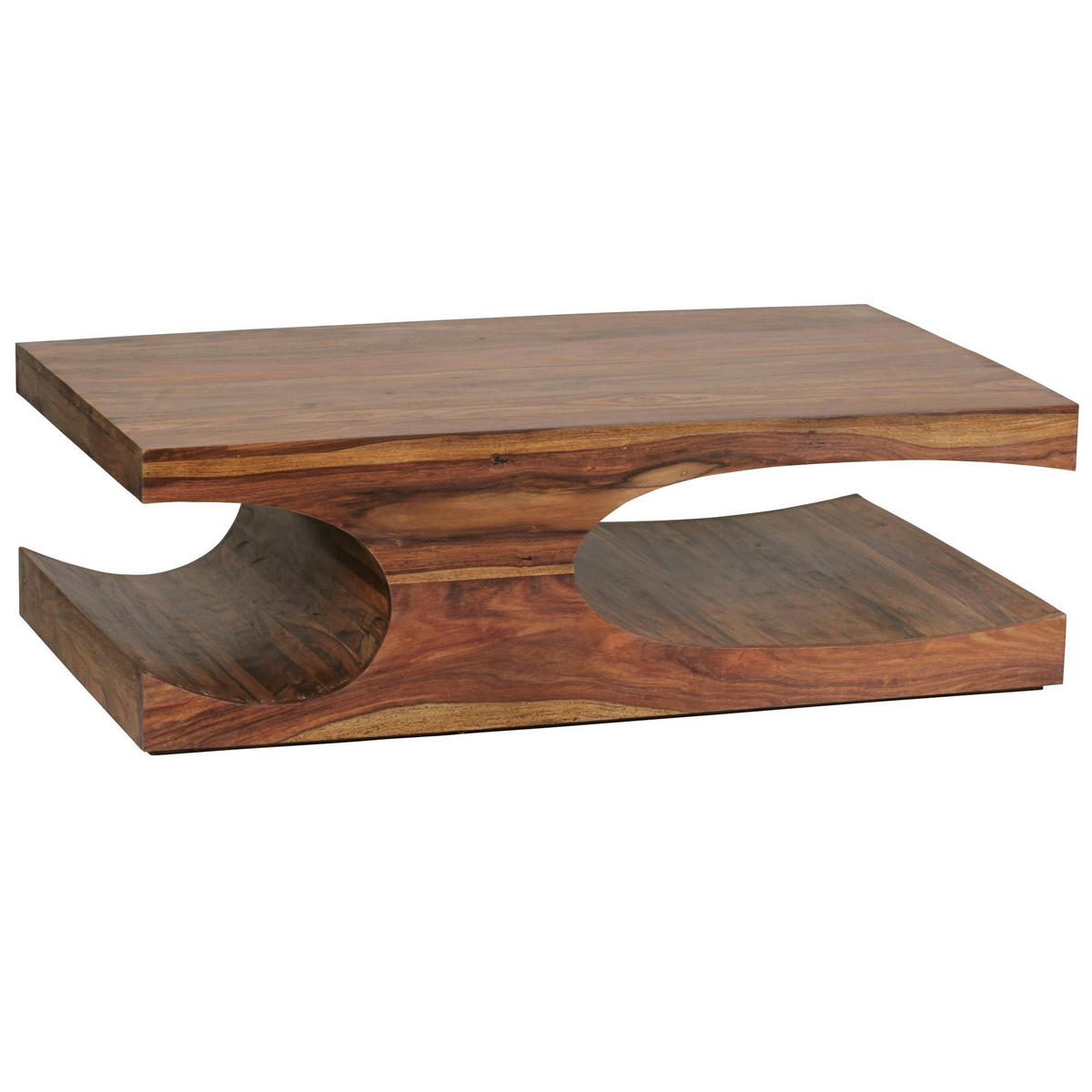 COUCHTISCH Massivholz mit zwei Ablagefächern, handgefertigt und pflegeleicht, Braun 118x70x38 cm - Braun, Holz (70/118/38cm) - KADIMA DESIGN