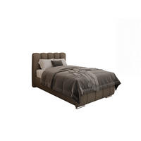 POLSTERBETT Zaira 100x200cm – Elegantes Polsterbett für modernen Wohnstil , Taschenfederkernmatratze Pocket KOKOS (20cm), braun - Braun, Holz (100/200cm) - Panda Möbel