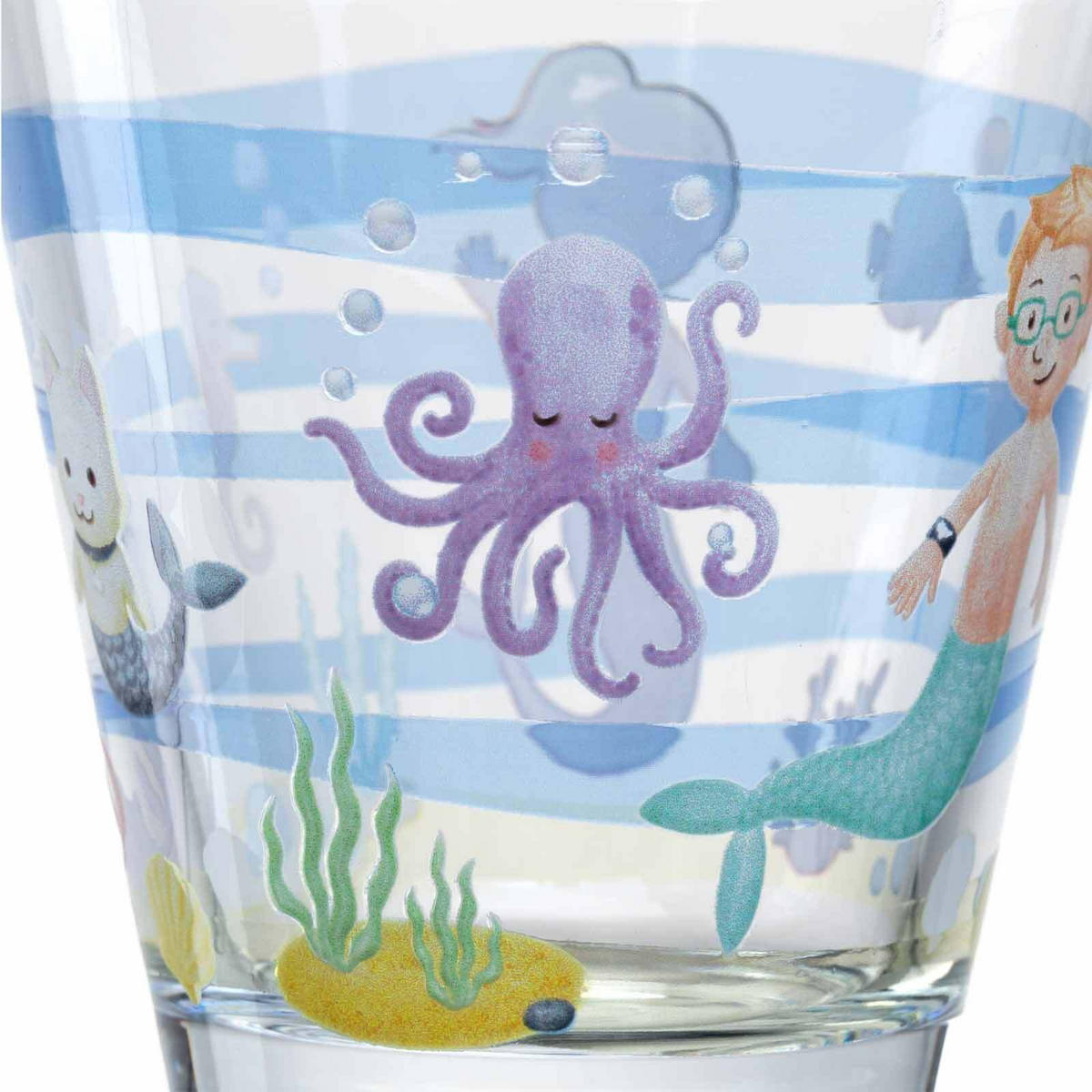 KINDERBECHERSET Bambini Avventura Meer 215 ml - Hellblau, Glas (0.215L) - Leonardo Living