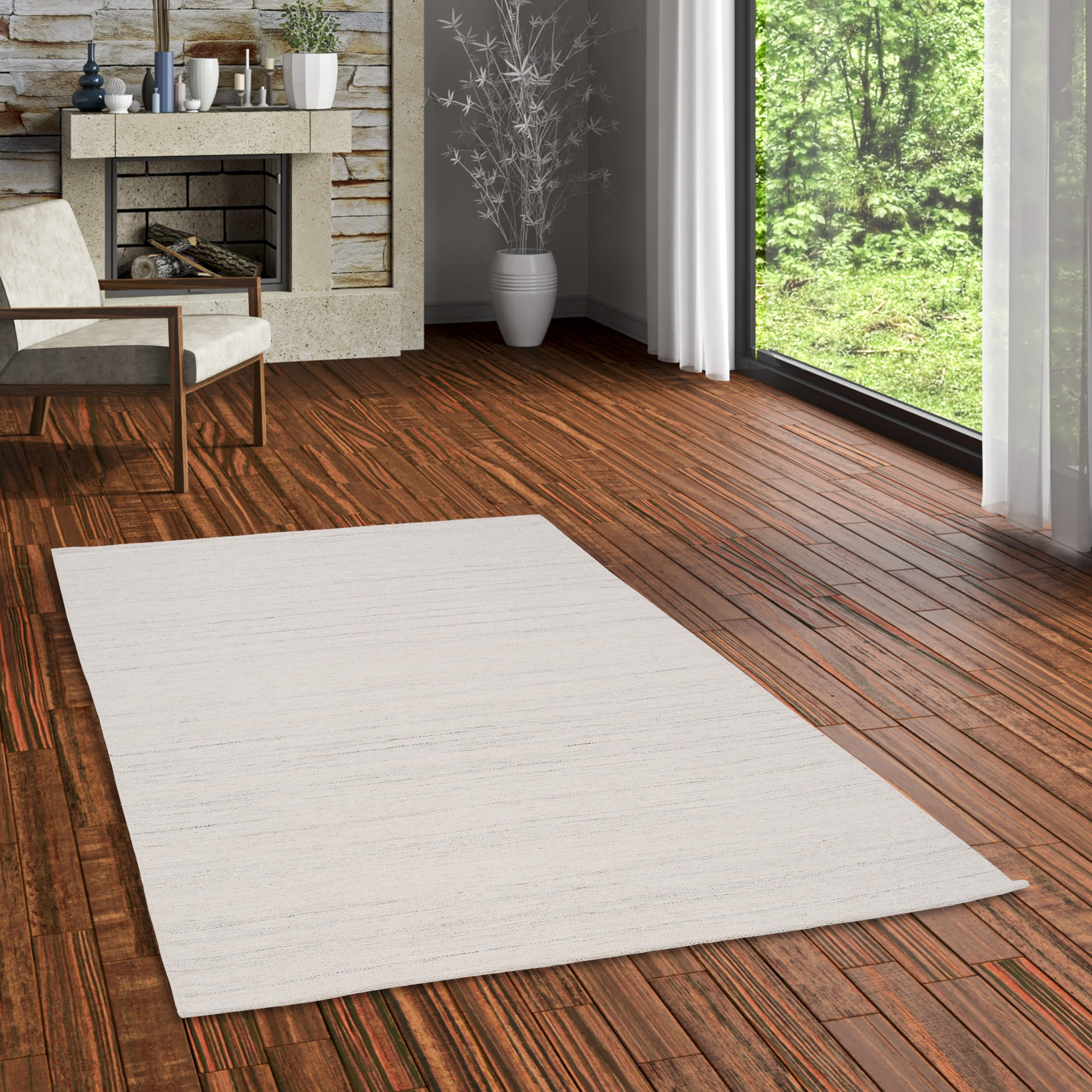 WOLLTEPPICH KELIM NATUR WOOLLY - Grau, Textil (200/250cm) - Pergamon