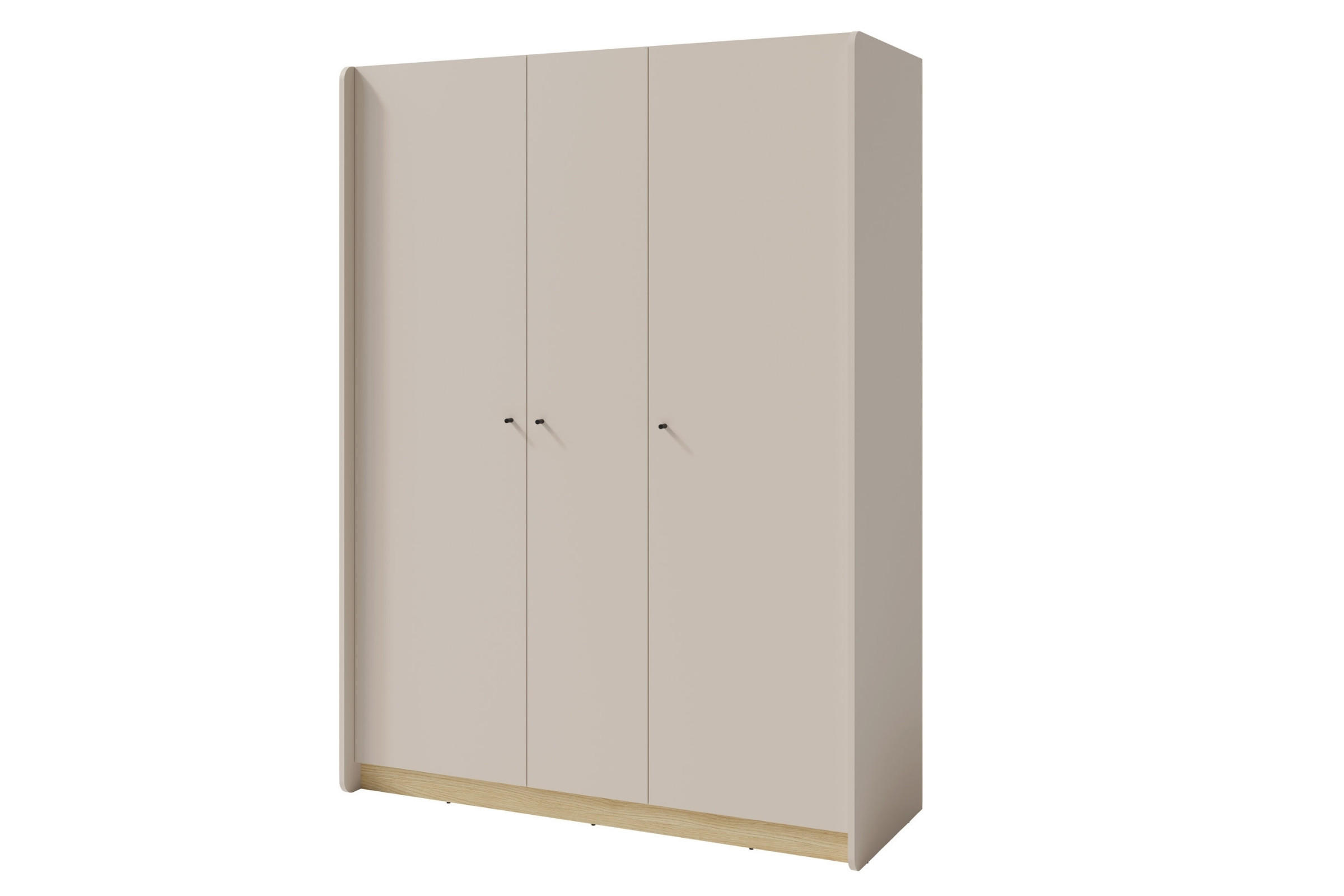 KINDERKLEIDERSCHRANK ALBI 01 dreitürig 145/52/195 in Sandbeige / Geölte Eiche - Eichefarben/Beige, Holzwerkstoff (145/195/52cm) - Deine Möbel 24
