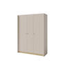 KINDERKLEIDERSCHRANK ALBI 01 dreitürig 145/52/195 in Sandbeige / Geölte Eiche - Eichefarben/Beige, Holzwerkstoff (145/195/52cm) - Deine Möbel 24