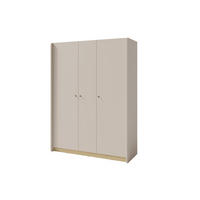 KINDERKLEIDERSCHRANK ALBI 01 dreitürig 145/52/195 in Sandbeige / Geölte Eiche - Eichefarben/Beige, Holzwerkstoff (145/195/52cm) - Deine Möbel 24