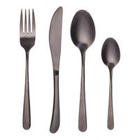 BESTECK-SET (4-tlg.) Kings - Schwarz, Metall - Butlers