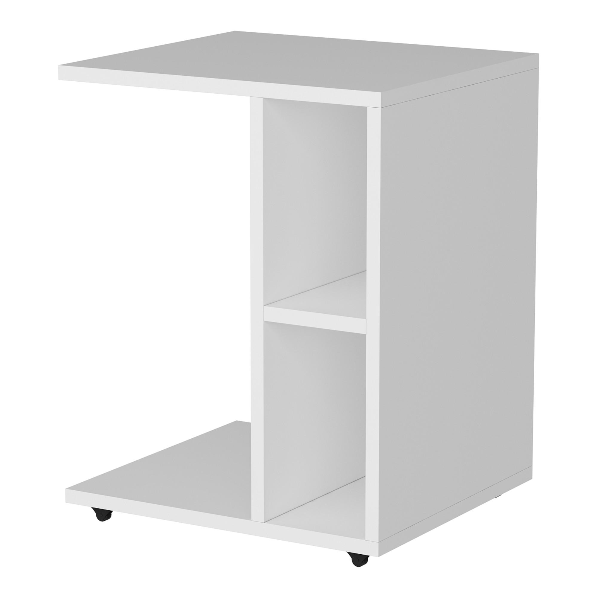 BEISTELLTISCH Brørup - Weiß, Holzwerkstoff (35/45/58cm) - [en.casa]