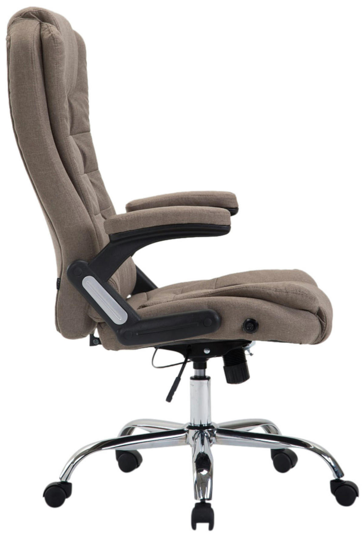 CHEFSESSEL Stoff Taupe - Taupe/Chromfarben, Textil/Metall (69.5/113/78cm) - CLP