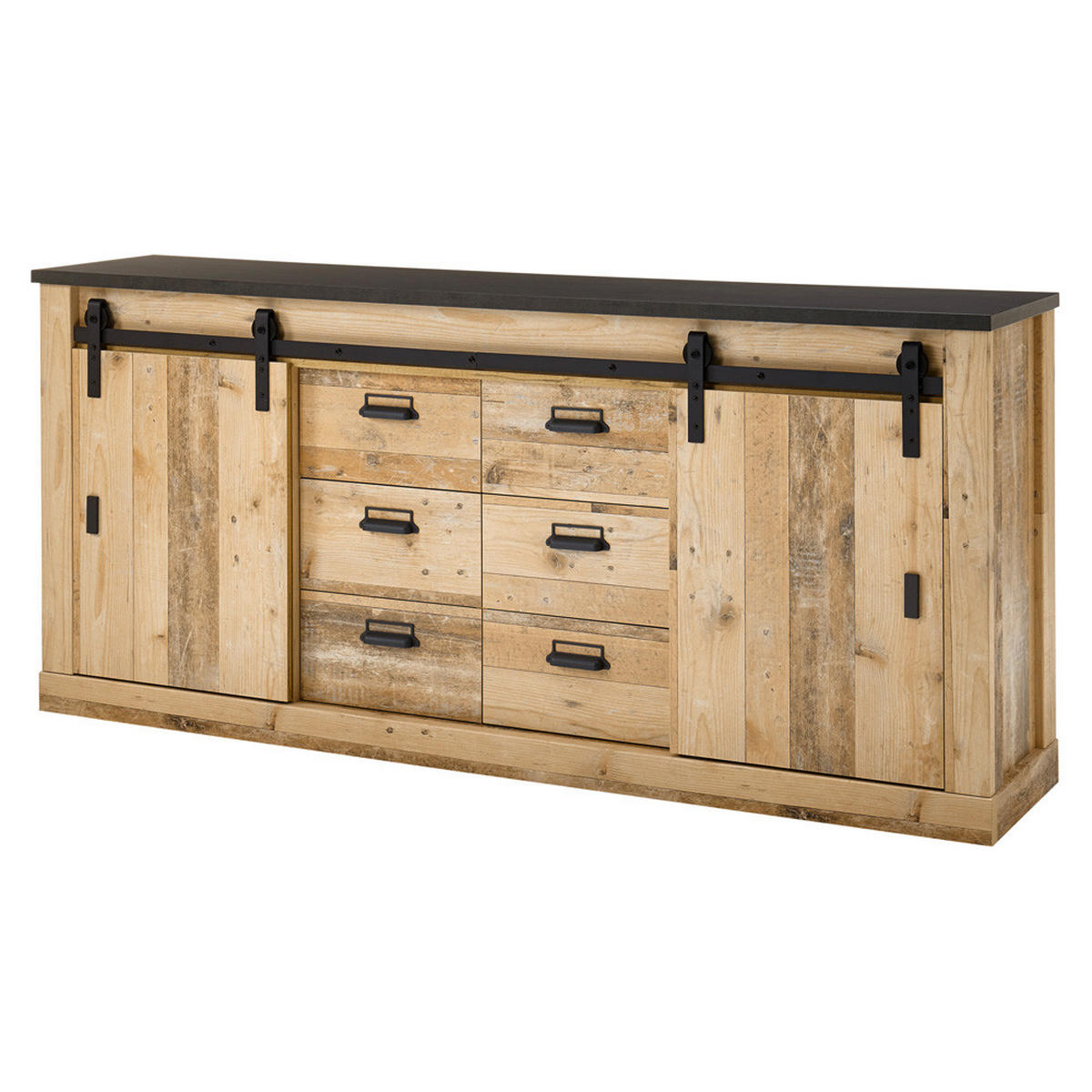 SIDEBOARD Shelton-61 - Braun, Holzwerkstoff (201/91/43cm) - Lomado