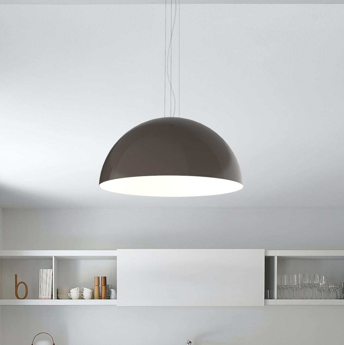 HÄNGELEUCHTE Cassis - Graubraun, Metall (80/80/40cm) - Lumicom