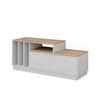LOWBOARD Betti Weiß/Sonoma 120 x 49.9 cm mit 1 Tür - Weiß/Sonoma Eiche, Holzwerkstoff (120/49.9/40cm) - Vicco