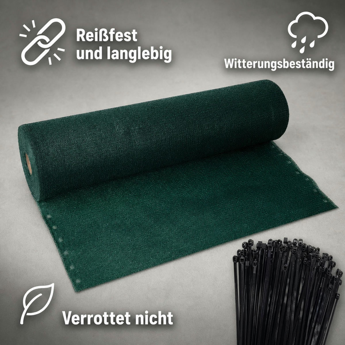 SICHTSCHUTZNETZ - Dunkelgrün, Kunststoff (200/200cm) - KLASEBO
