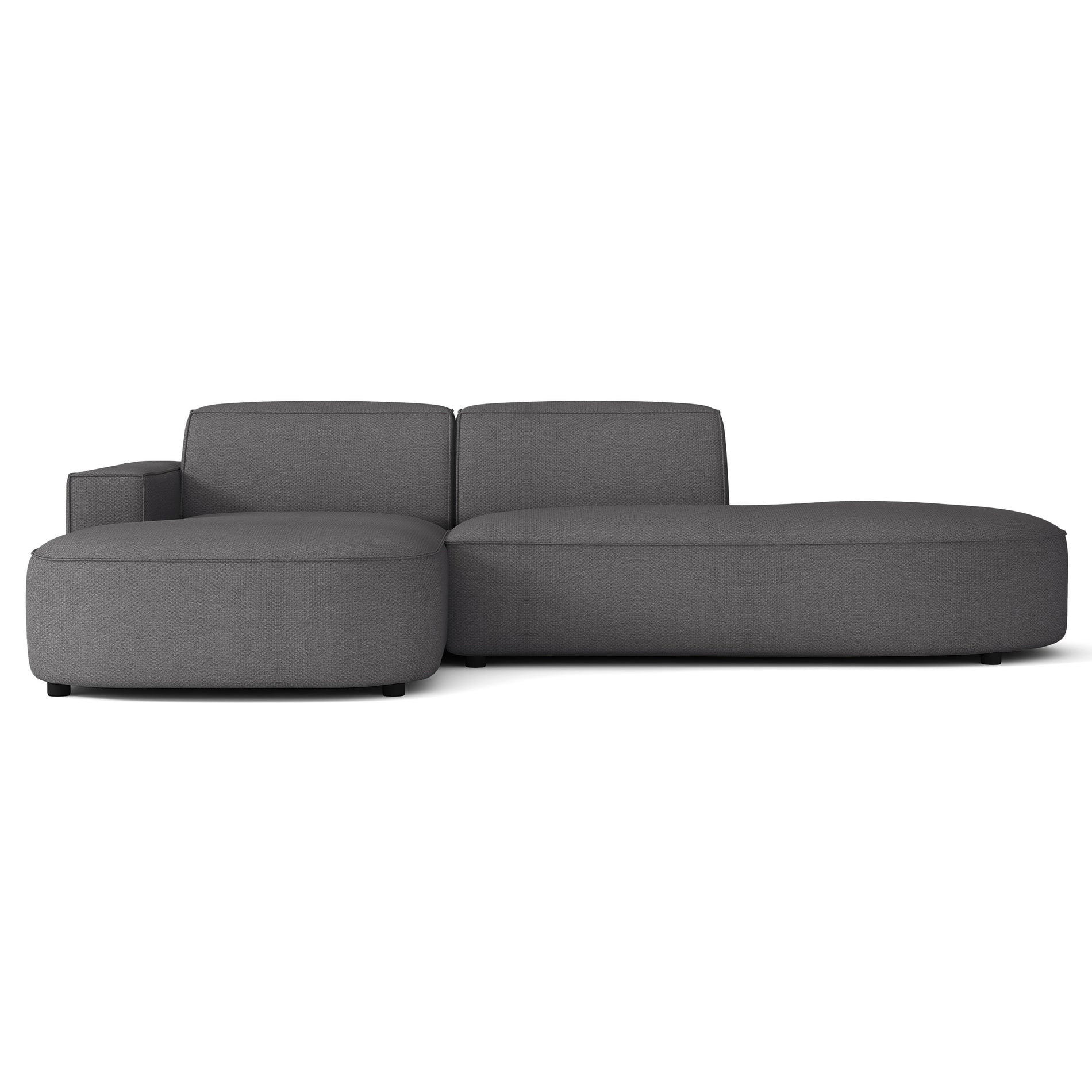 ECKSOFA Sallmo L-Form, 3-Sitzer, links 276 cm - Dunkelgrau/Schwarz, Kunststoff/Textil (276/166cm) - Selsey