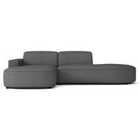 ECKSOFA Sallmo L-Form, 3-Sitzer, links 276 cm - Dunkelgrau/Schwarz, Kunststoff/Textil (276/166cm) - Selsey
