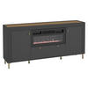 SIDEBOARD Mossa 2D1S MO07 mit Kamin - Goldfarben/Schwarz, Holzwerkstoff/Kunststoff (177/84/40cm) - MIRJAN24
