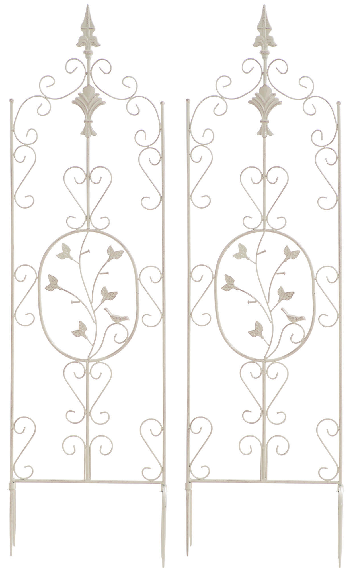 RANKGITTER 2er Set Metall antik-creme - Creme, Metall (35/122/1cm) - CLP