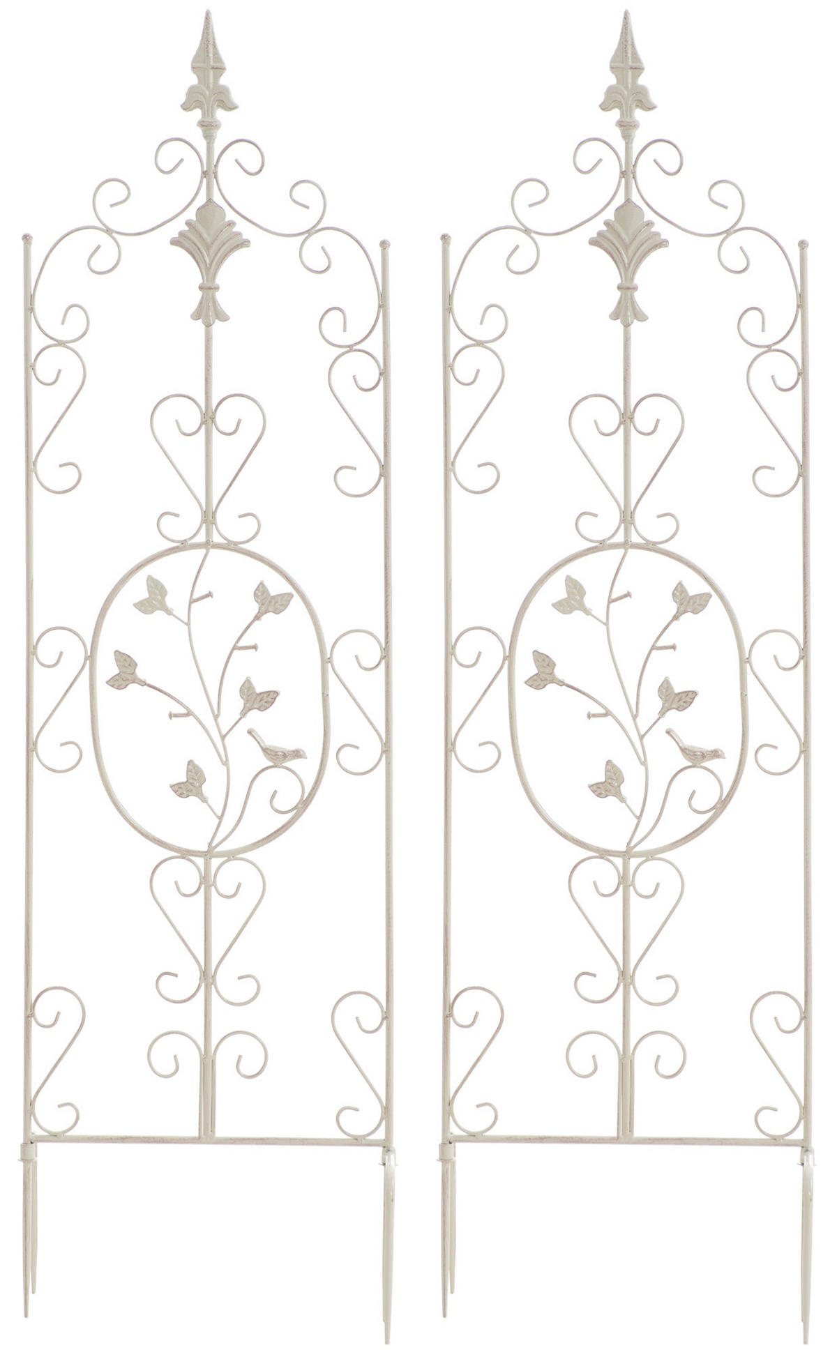 RANKGITTER Burg - 2er Set antik-creme - Naturfarben, Metall (35/122/7cm) - TPFLiving