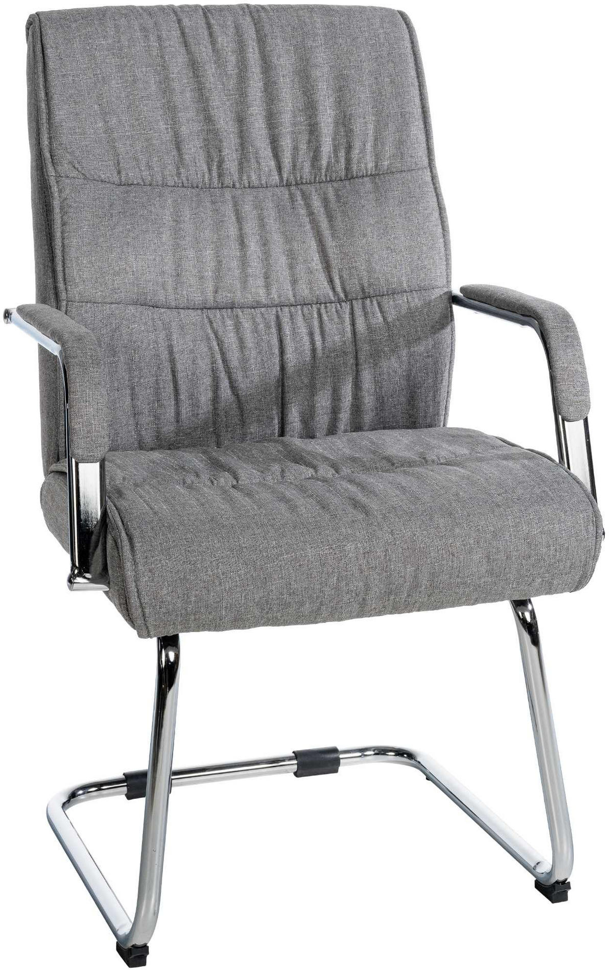 SCHWINGSTUHL Stoff hellgrau - Chromfarben/Hellgrau, Textil/Metall (58/100/66cm) - CLP