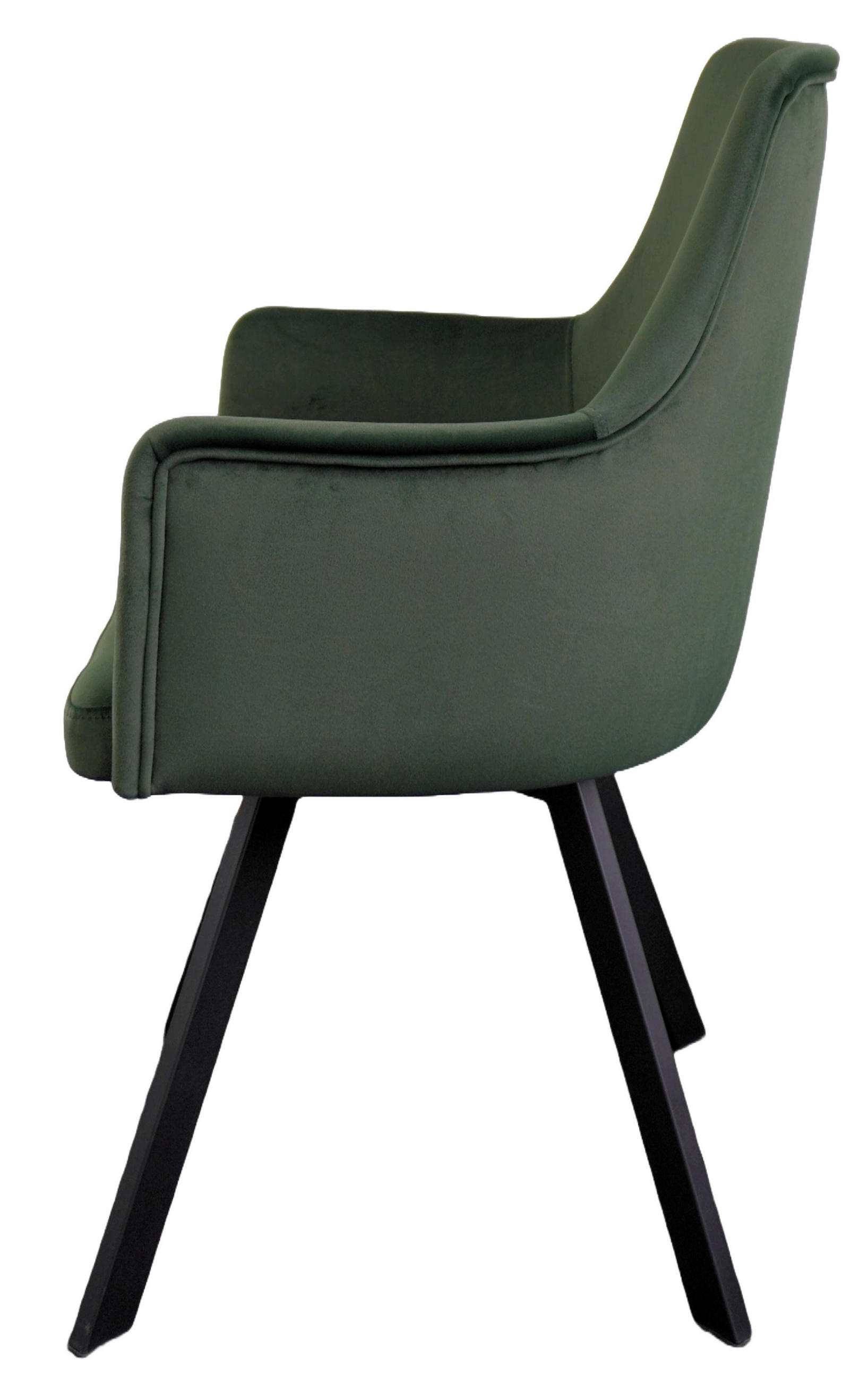 ARMLEHNENSTUHL Sello grün mit T-Fuß drehbar - Schwarz/Grün, Textil/Metall (55/90/58cm) - INKA furniture
