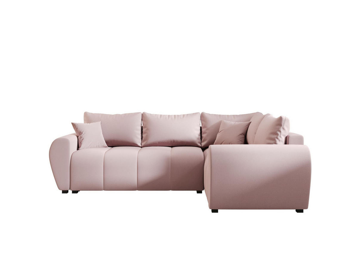 ECKSOFA MOLISA L PLUS Cosmic 14 Rechts mit Schlaffunktion - Rosa, Textil (235/175cm) - Bedante