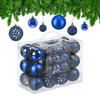 WEIHNACHTSKUGELN-SET 50-tlg. - Dunkelblau, Kunststoff (6/7/6cm) - Relaxdays