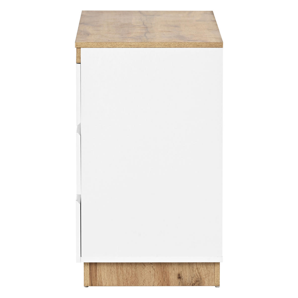 KOMMODE Weiß Eiche mit 6 Schubladen - Eichefarben/Weiß, Holzwerkstoff (110/67.5/40cm) - FLIEKS