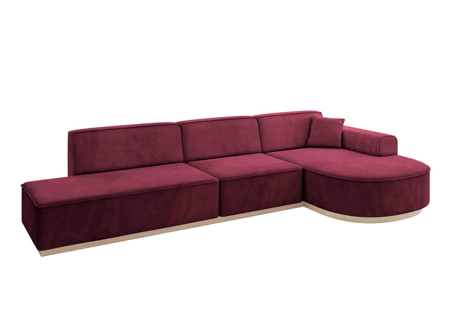 ECKSOFA Ottomane Rechts ARRIO-L2 - 328x171x83 cm Bordeauxrot - Bordeaux, Holzwerkstoff/Textil (328/171cm) - ALTDECOR