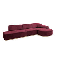 ECKSOFA Ottomane Rechts ARRIO-L2 - 328x171x83 cm Bordeauxrot - Bordeaux, Holzwerkstoff/Textil (328/171cm) - ALTDECOR