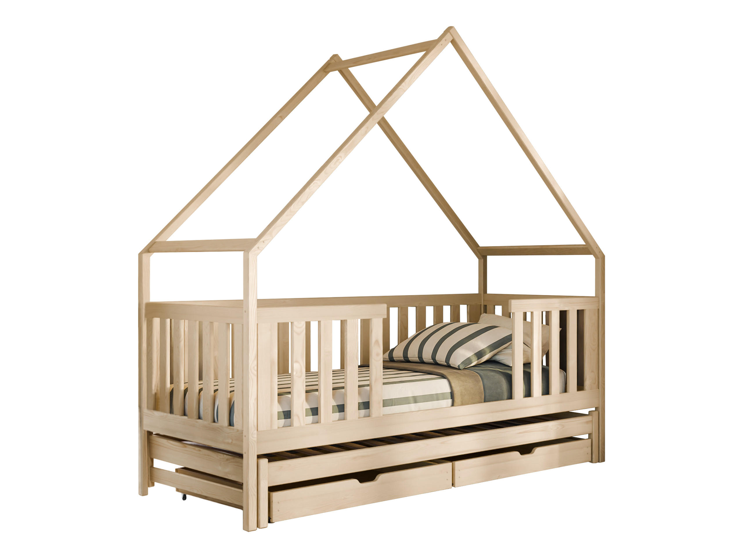 HAUSBETT Magic - Naturfarben, Holz (80/200cm) - MIRJAN24