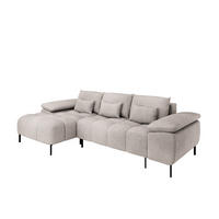 ECKSCHLAFSOFA 4-Sitzer DOLUS – Modernes Ecksofa mit Schlaffunktion Links montierbar Beige - Beige, Holz (141/277cm) - Panda Möbel