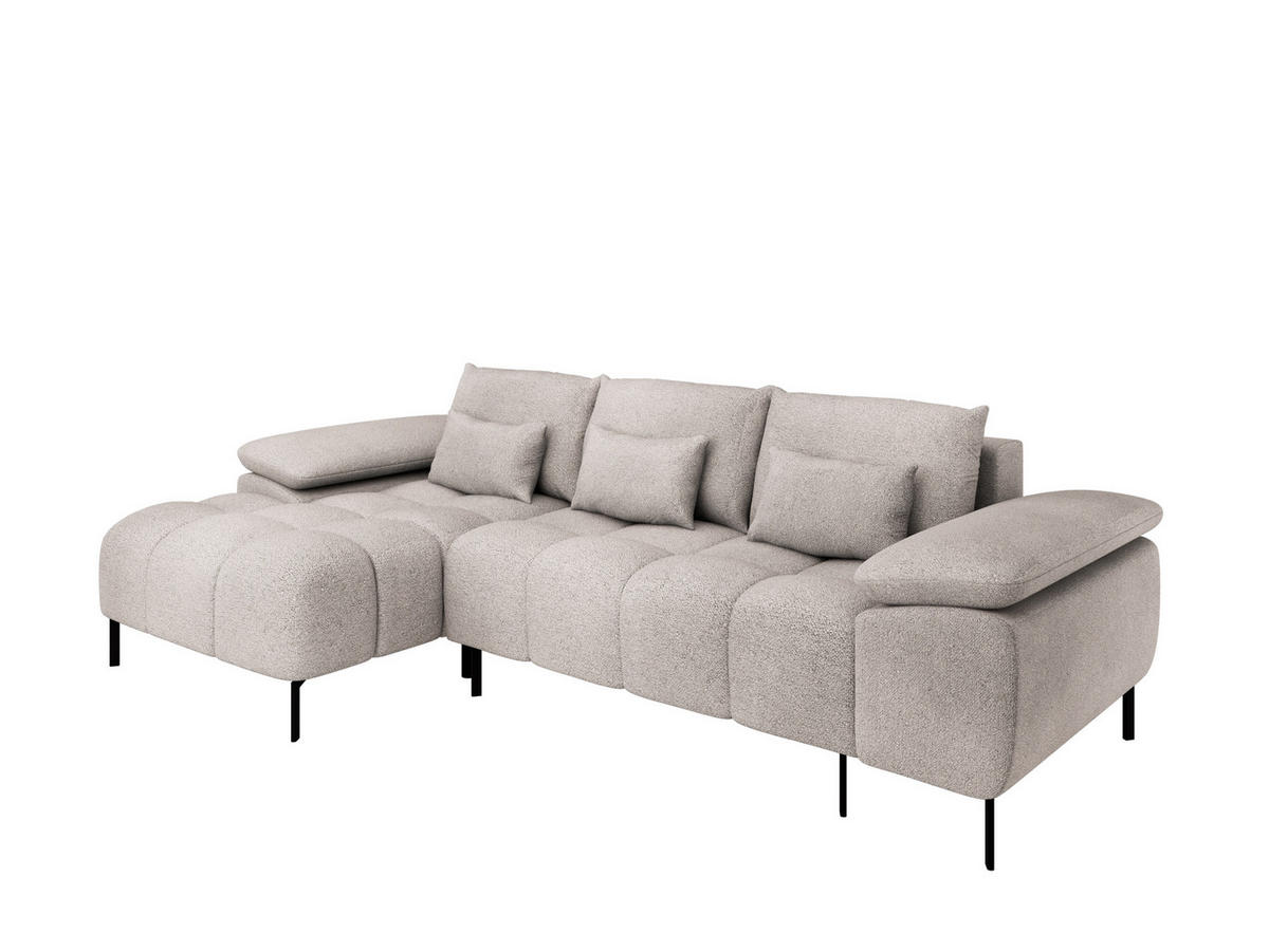 ECKSCHLAFSOFA 4-Sitzer DOLUS – Modernes Ecksofa mit Schlaffunktion Links montierbar Beige - Beige, Holz (141/277cm) - Panda Möbel