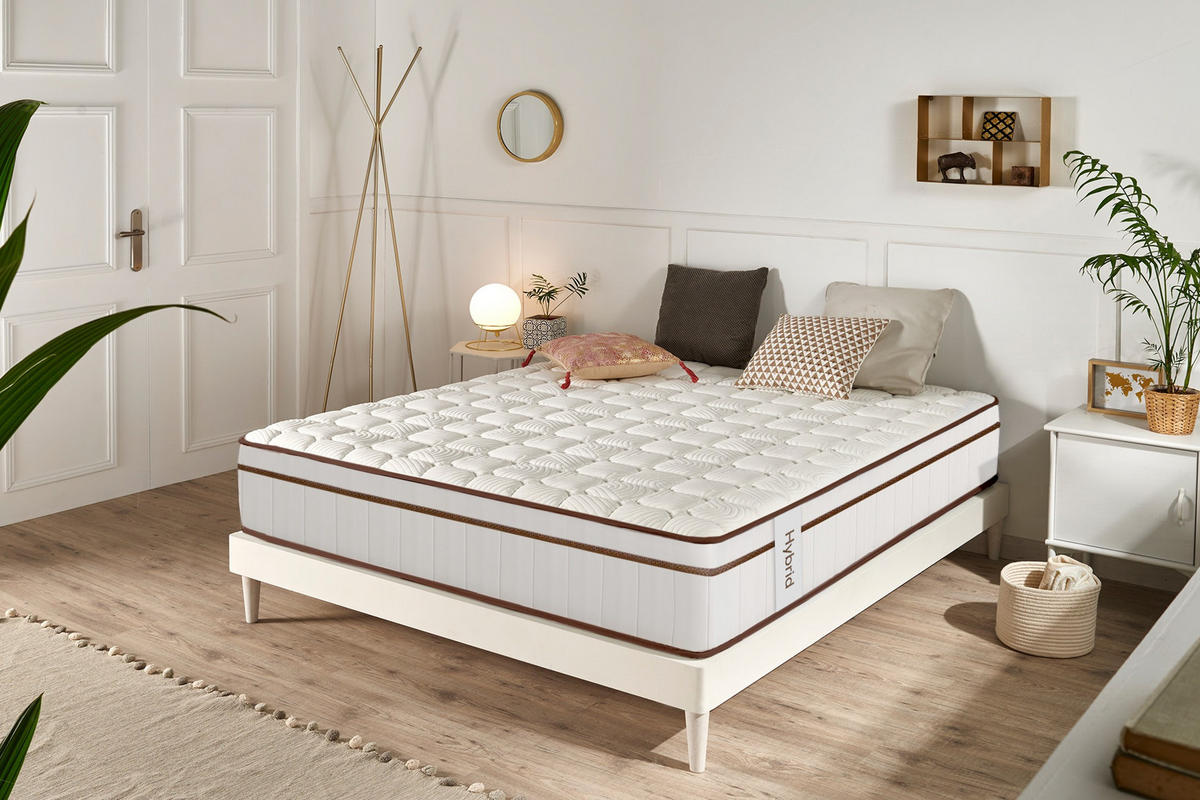 MATRATZE Hybrid Weiß 27 cm - 160X190 cm - Weiß, Textil (160/190cm) - Moonia