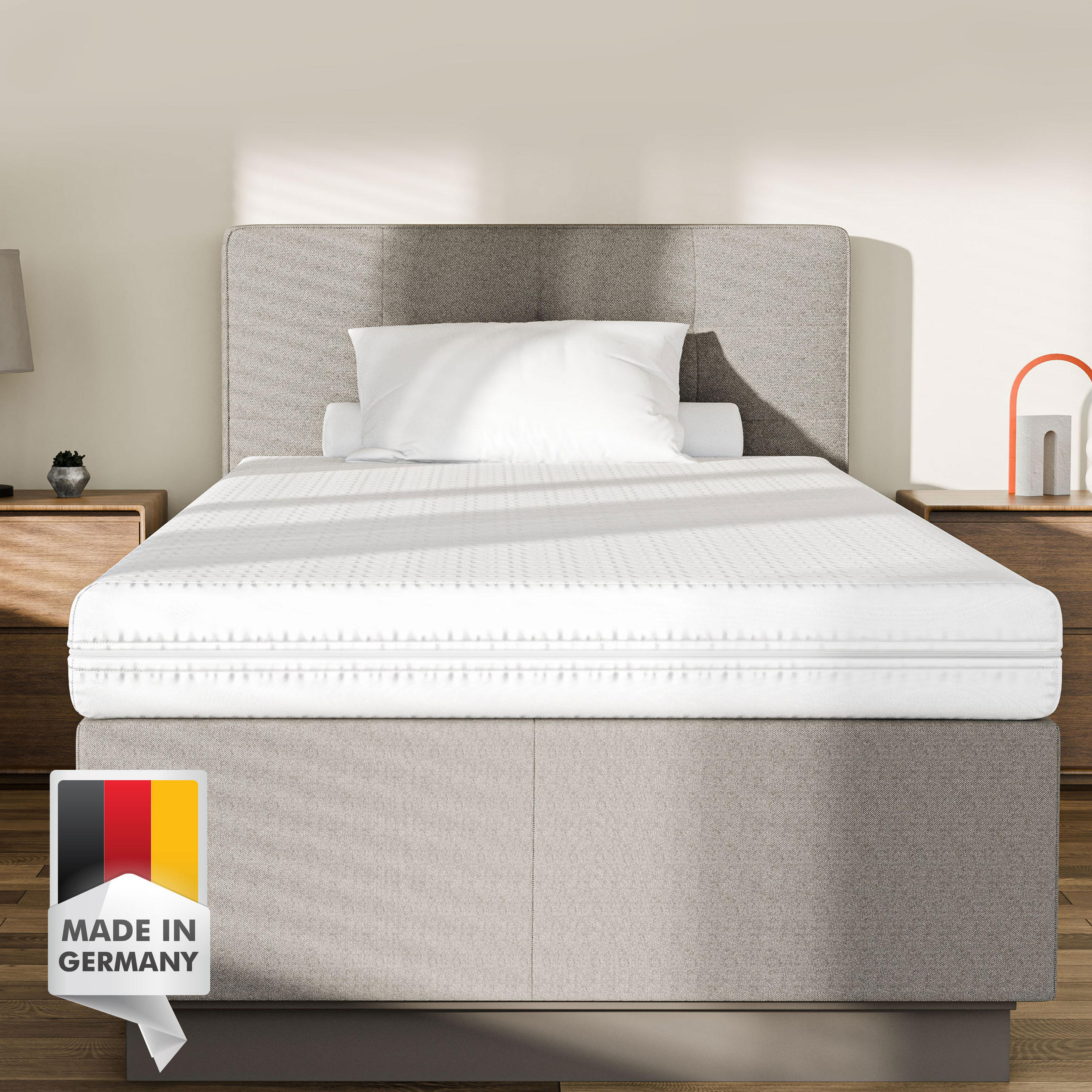 MATRATZE 100x200 H2H3 Wendematratze, 7-Zonen Kaltschaummatratze mit waschbarer Bezug - Weiß, Textil (100/200cm) - Mister Sandman