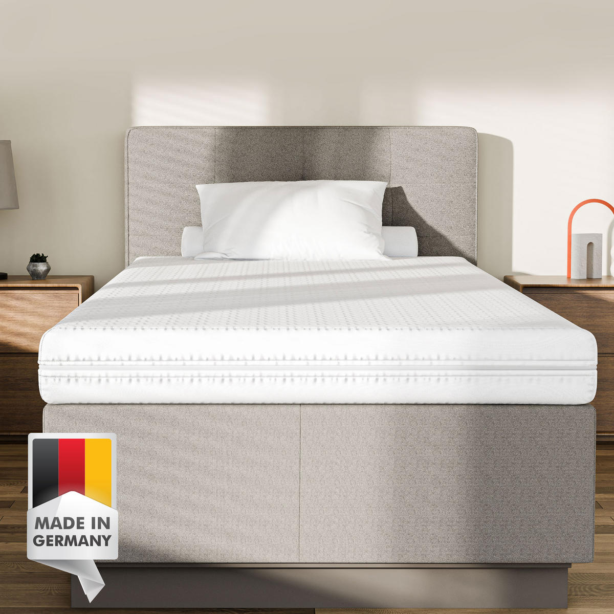 MATRATZE 120x200 cm H2 H3 Höhe 15cm - 7-Zonen Kaltschaummatratze, Wendematratze mit waschbarem Bezug - Weiß, Textil (120/200cm) - Mister Sandman