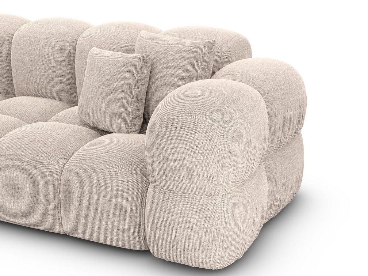 COUCH Monteverde L-Form Beige Strukturstoff - Beige, Textil (253/253cm)