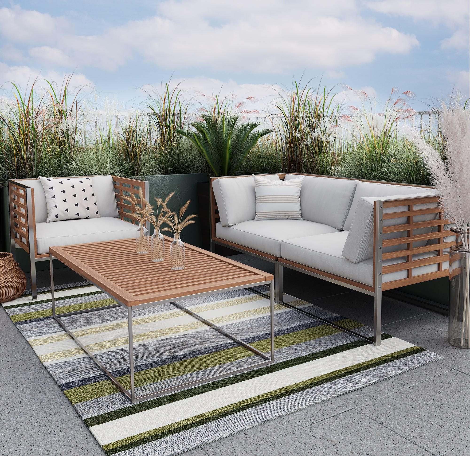 OUTDOORTEPPICH Rosetta 160x230 cm - Grün, Textil (160/230cm) - Gino Falcone