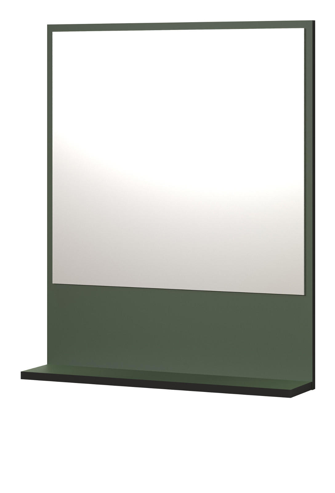 BADSPIEGEL grün 60 cm, Badezimmer Spiegel mit Ablage - Grün, Glas/Holzwerkstoff (60/74/14cm) - Top.Furn