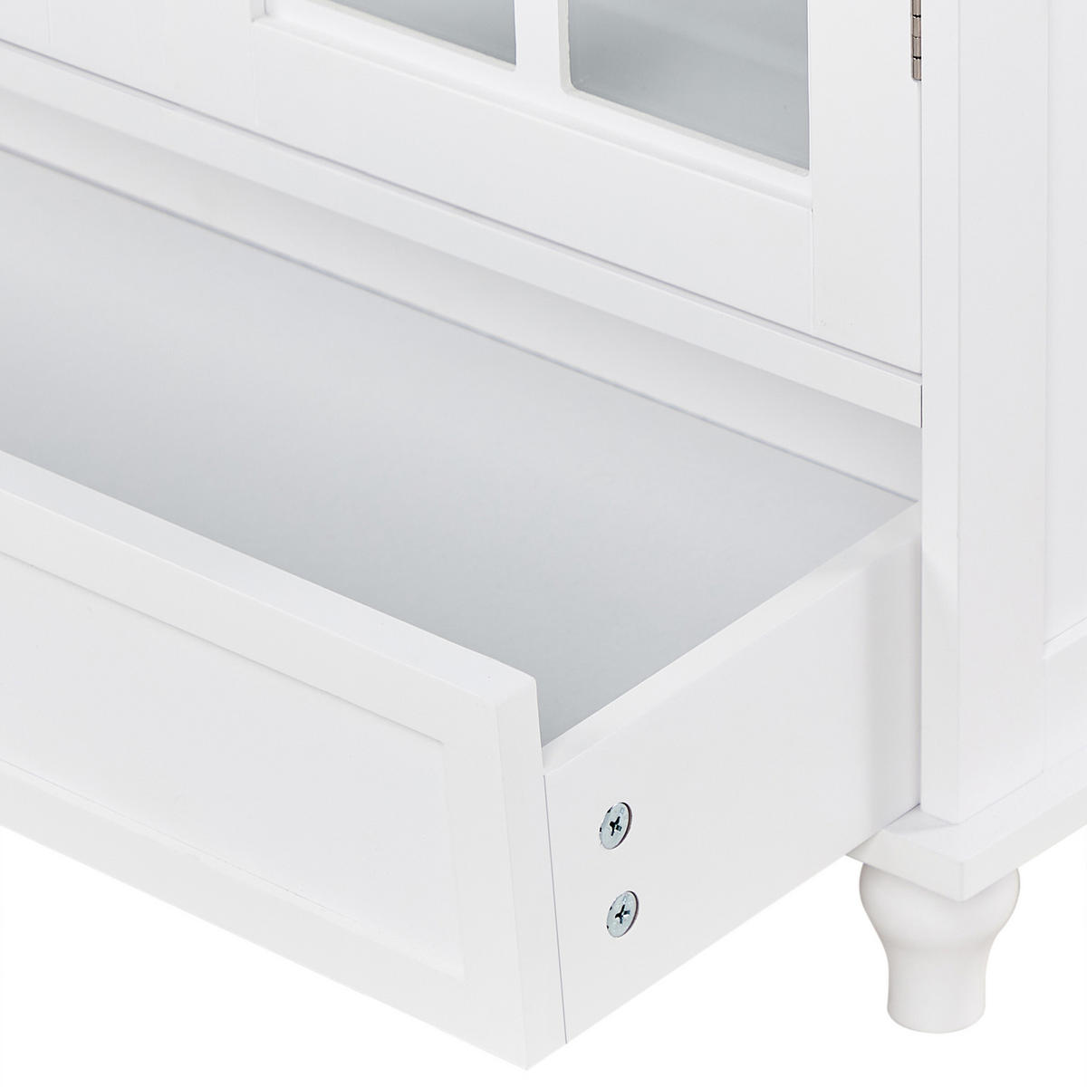 SIDEBOARD se skleněnými dveřmi 71 cm Bílý Carlet - bílá, kompozitní dřevo (71/93/38cm) - Beliani