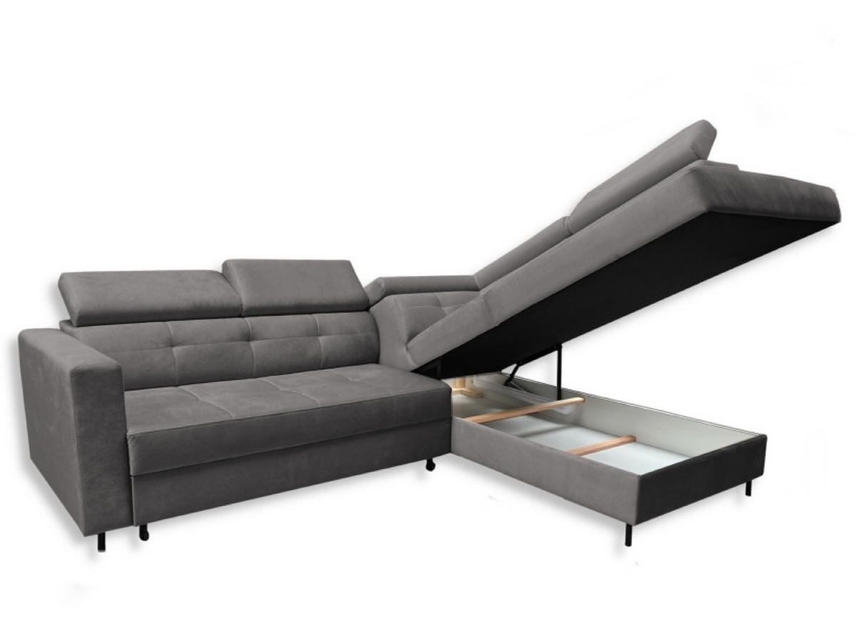 ECKSOFA Grafit TAKO Mit Schlaffunktion Rechts - Graphitfarben, Textil (202/257cm) - Sepro Meble