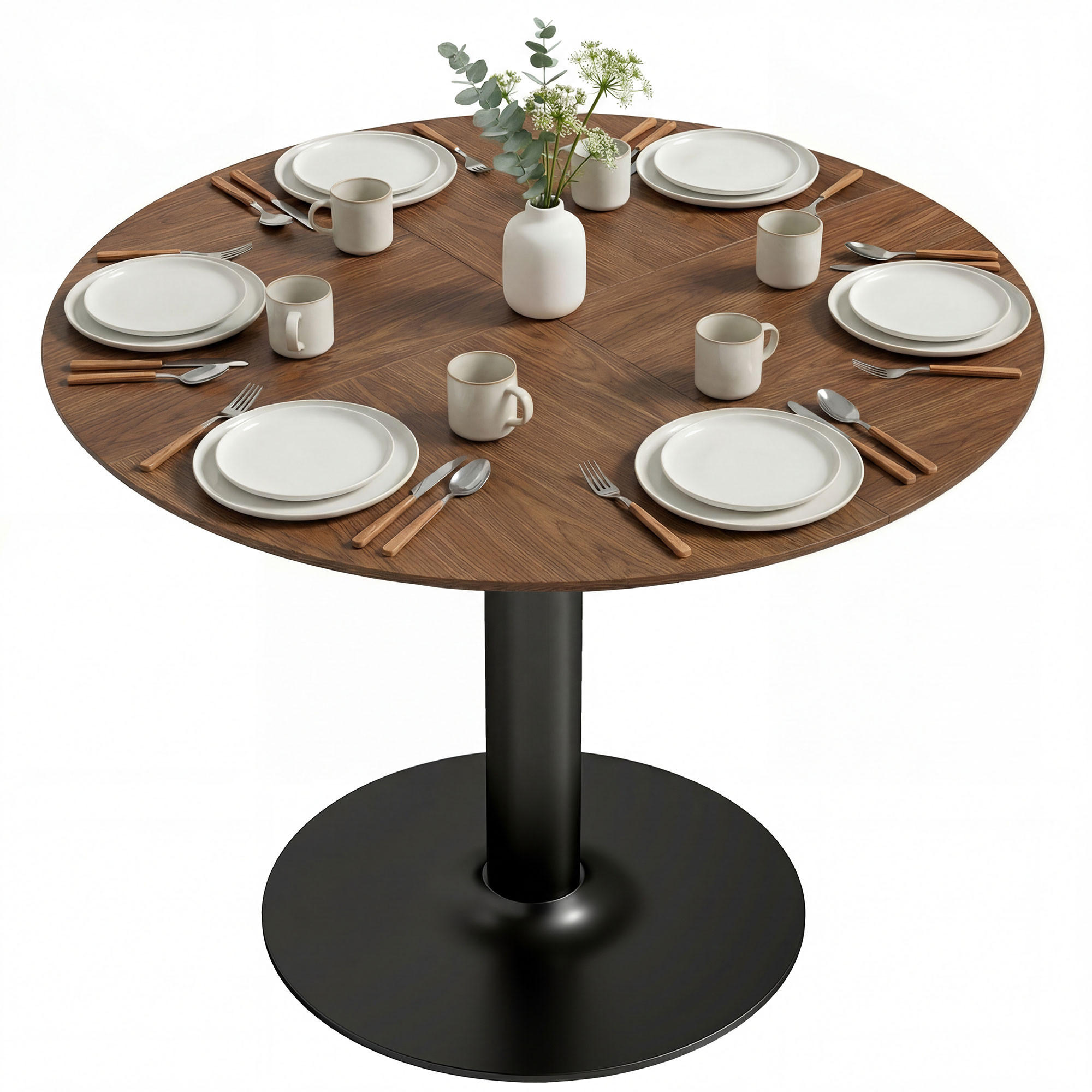 ESSTISCH Runder DE-16541 110 cm, für 4-6 Personen Braun - Braun, Holzwerkstoff (110/110/78cm) - ComfortXL