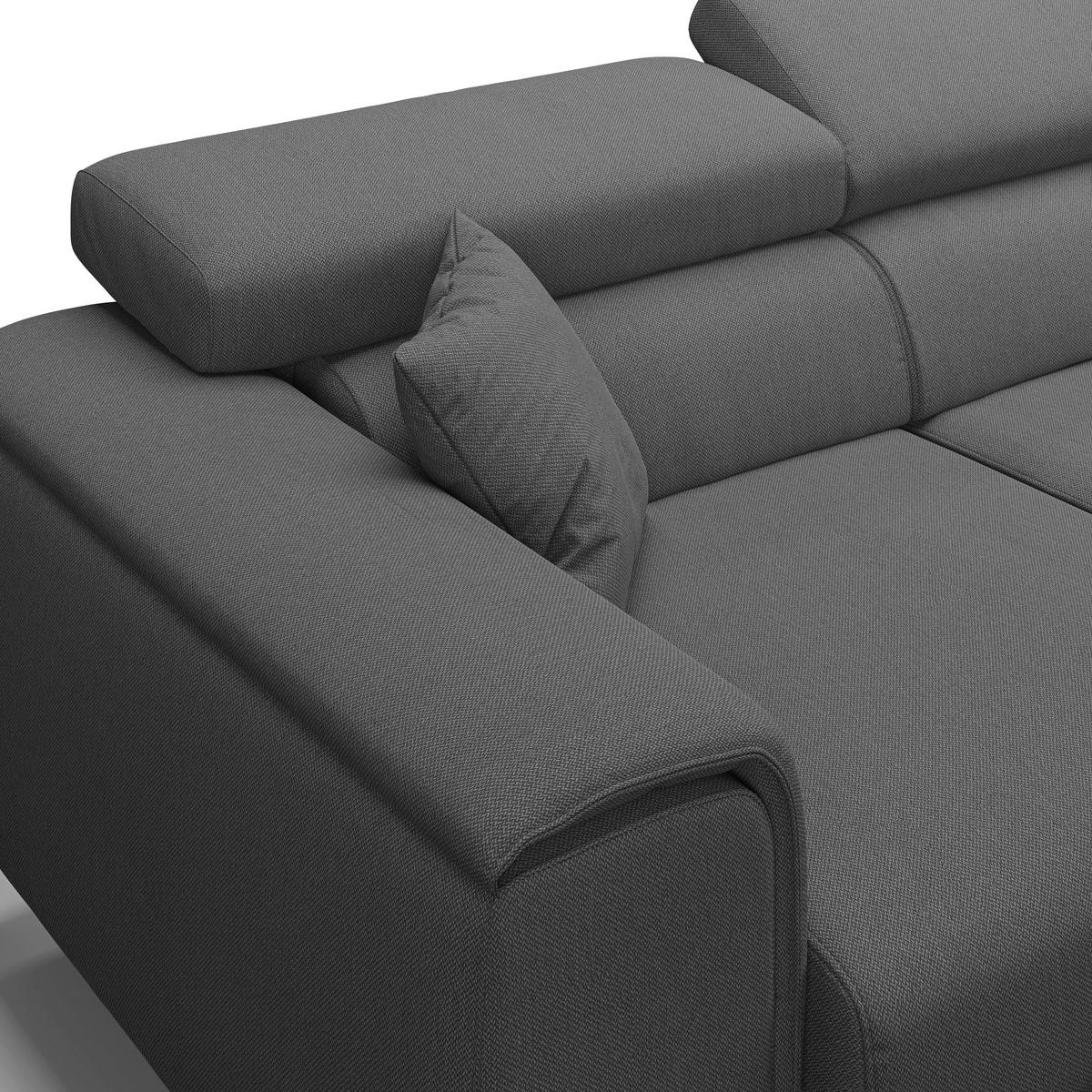 LINEARSOFA Fusion - Anthrazit, Textil (260/74/102cm) - Divani.store
