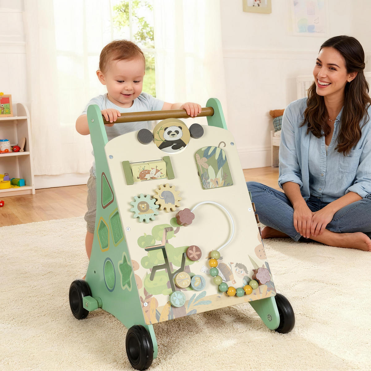 LAUFLERNWAGEN MDF Sperrholz Grün - Grün, Holz (33.5/46.8/36cm) - AIYAPLAY