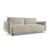 3-SITZER SOFA mit Schlaffunktion Samt Stoff Creme - Perlmutt/Creme, Textil/Metall (230/86/105cm) - Makamii