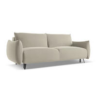 3-SITZER SOFA mit Schlaffunktion Samt Stoff Creme - Perlmutt/Creme, Textil/Metall (230/86/105cm) - Makamii