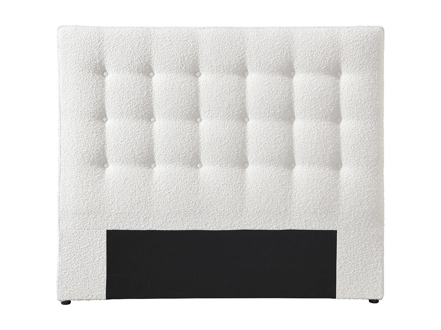BETTKOPFTEIL - 2 Personen - stoff - weiß Francesco - Weiß, Textil (184.5/125/9.5cm) - Vente-Unique