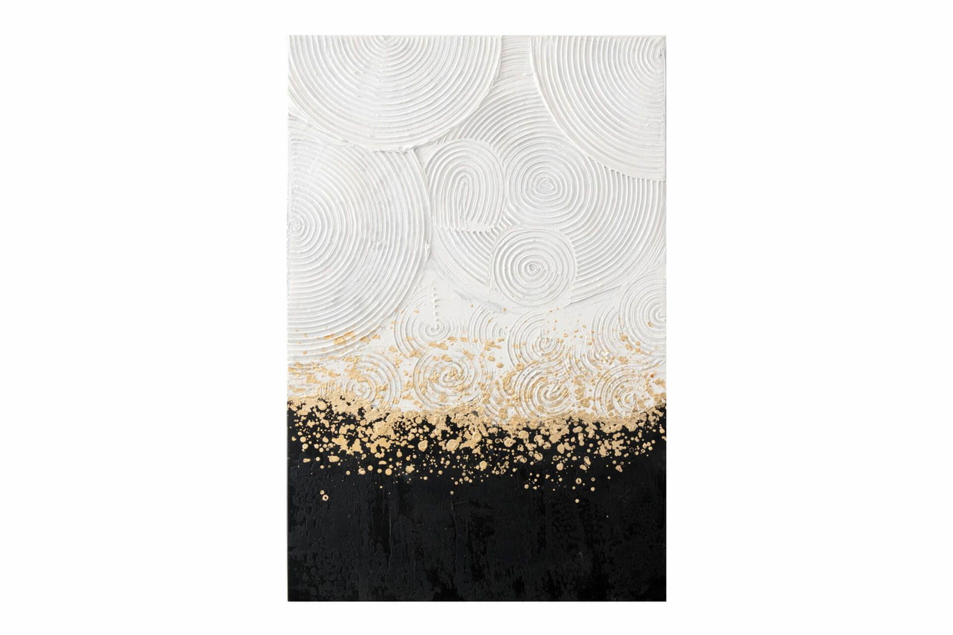 ACRYLBILD HANDGEMALT 60/90 cm - Schwarz/Weiß, Holz/Textil (1.4/90cm) - KUNSTLOFT